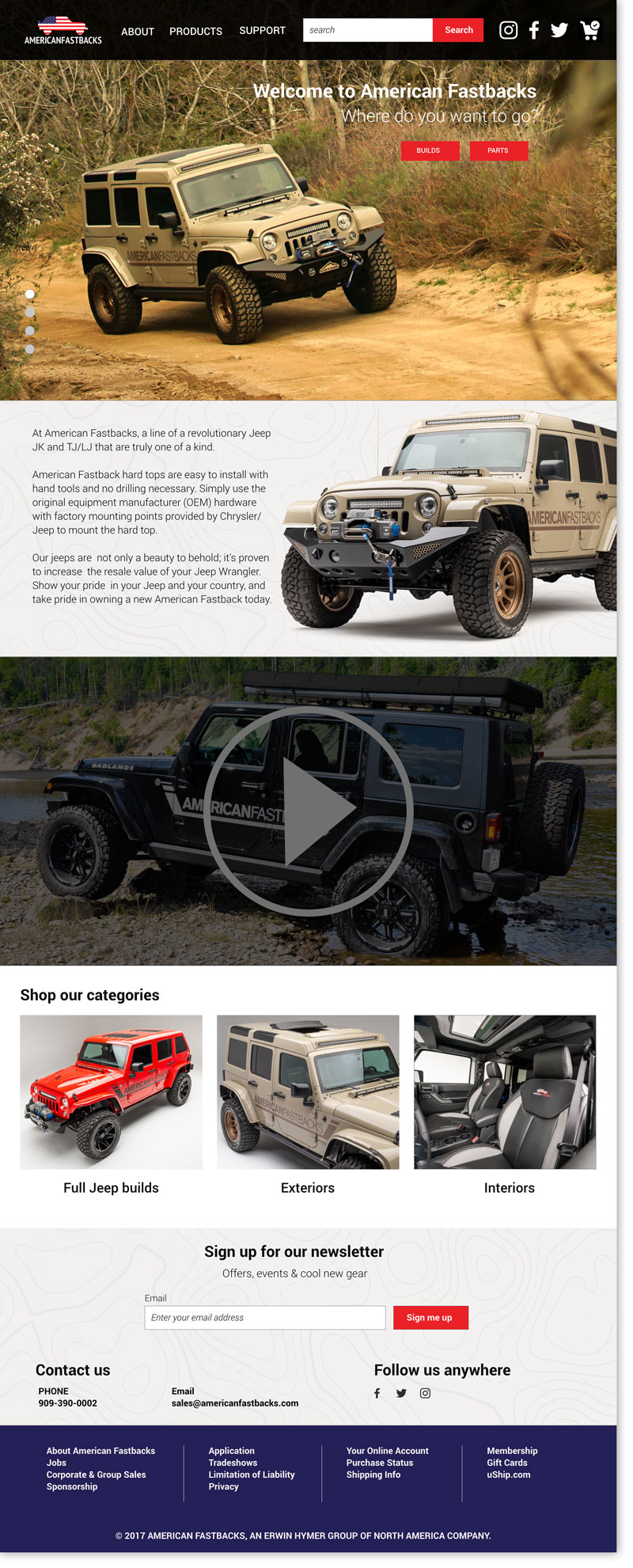 American Fastbacks website redesign