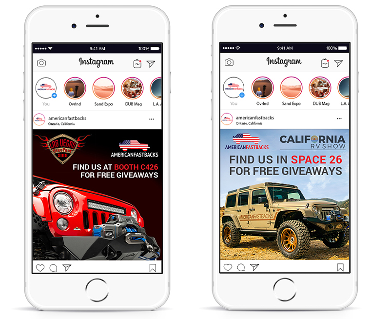 American Fastbacks Instagram tradeshow banners